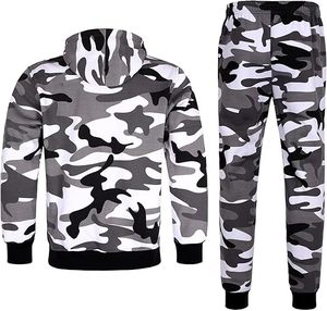 Ensemble de survêtement à capuche camouflage pour homme, coupe classique, imprimé par sublimation, polyester écologique, tenue décontractée d'automne, service OEM - Product Image 6