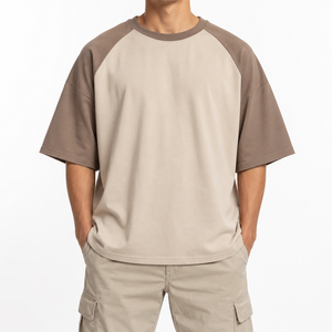 T-shirt imprimé oversize pour homme, qualité supérieure, 100% coton 280 g/m², coupe carrée, design uni vierge, tricoté en polyester/coton - Product Image 5