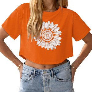 เสื้อยืดคอกลมผู้ชายสไตล์ร่วมสมัย ผ้าโพลีเอสเตอร์ผสมคอตตอน ออกแบบโลโก้และพิมพ์ลายตามสั่ง เสื้อยืดผู้หญิงทรงหลวมไหล่ตก - Product Image 2