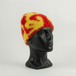 หมวกบีนนี่ไหมพรมโมแฮร์ผู้ชายแบบถัก สั่งทำโลโก้ OEM & ODM สำหรับฤดูหนาว หมวกกีฬาถักไหมพรมอุ่นๆ สำหรับกิจกรรมกลางแจ้ง หมวกบีนนี่ไหมพรมโมแฮร์เนื้อนุ่ม - Product Image 3