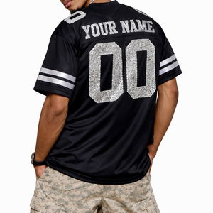 Jersey de Fútbol Americano Personalizado 2026 con Pedrería Negra, Uniforme de Equipo Sublimado, Ropa Deportiva al Por Mayor, Fabricante OEM, EE. UU. - Product Image 4