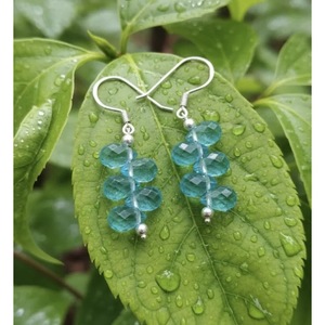 Pendientes Elegantes de Topacio Azul, Plata de Ley 925, Joyería Bohemia Hecha a Mano con Topacio Azul para Fiestas, Venta Directa al por Mayor - Product Image 1