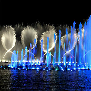 Horticlub Spectacle de Fontaines Musicales Extérieures Grandes Fontaines Dansantes Colorées Lumières LED Design Flottant Construction en Acier Inoxydable - Product Image 1