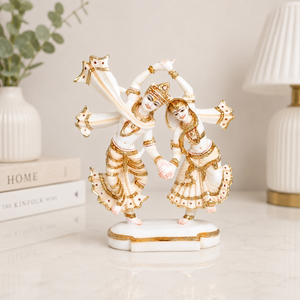 Nirmala Handicrafts - Estatua de Resina Hecha a Mano con Polvo de Mármol de la Bailarina Radha Krishna |   Diseño Tradicional, Pareja Divina Raas Leela - Product Image 1