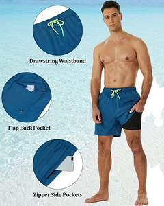 Mens <b>Compression</b> <b>Shorts</b> High Impact Muscle Fit Quick Dry Gym Fitness Training Performance Athletic Workout Breathable - Product Image 2