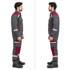 Uniforme de Seguridad Industrial, Conjunto de Ropa de Trabajo con Cinta Reflectante, Material de Poliéster Duradero, Ajuste Cómodo, Ropa de Construcción OEM - Product Image 4