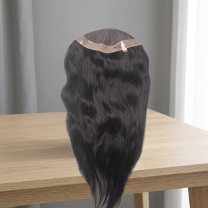 Mono Base Human Hair Toupee Remy Indian Hair Straight Center Part 130% Density Bleached Knots Lace Topper for Women - Product Image 1