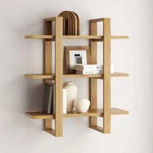 Wood <b>Wall</b> Shelf Adjustable Modern Single Tier Circular <b>Floating</b> Storage Display Rack Living Room Mounted Plant Bookshelf <b>Unit</b> - Product Image 3
