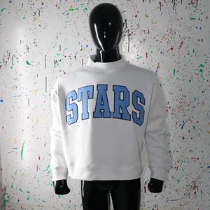 Sudadera STARS ASH GREY con cuello alto, 100% azul, con apliques bordados, cuello ancho, hilos finos - Product Image 3