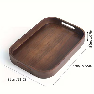 Elegant Wooden <b>Tray</b> 1pc With Handle Rectangular <b>Storage</b> <b>Tray</b> Household Snack Platters Fruit Kitchen Food Tea <b>Tray</b> - Product Image 6