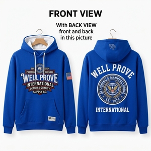 Heavyweight 350GSM Fleece Digital Printed Acid Wash Winter Casual Custom Graphic <b>Blue</b> Patriotic Flag Pullover <b>Hoodie</b> - Product Image 6