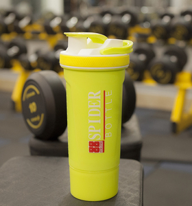 Bouteille Spider 24oz en plastique, shaker de protéines pour la gym, mélangeur sans BPA, bouchon articulé pour boire directement, vert - Product Image 3