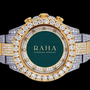 RAHA Luxury Moissanite Quartz Watch Women's Analog Sapphire Crystal Dial Roman Numeral Case 42mm Stainless Steel Band 20mm - Product Image 6