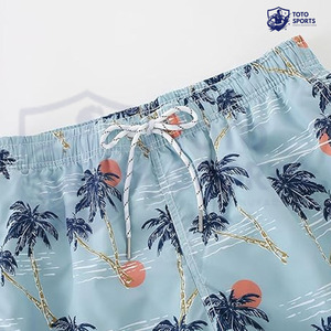 Short de bain homme en polyester, séchage rapide, nouveau design, imprimé personnalisé, doux, respirant, tendance, léger, nouvelle arrivée - Product Image 4