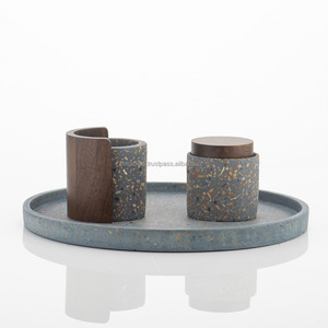 Ensemble de brûleurs Bakhoor en pierre d'opale Terrazzo Porte-encens en résine moderne de qualité supérieure pour les maisons élégantes, la décoration du Ramadan et les coffrets de cadeaux de luxe - Product Image 1