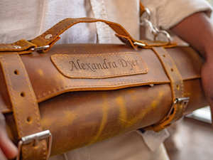 Estuche de Viaje Enrollable para Cuchillos de Chef, de Cuero de Lujo Profesional, con Protección a Prueba de Olores, Porta Herramientas de Cocina LSKR-0061 - Product Image 4