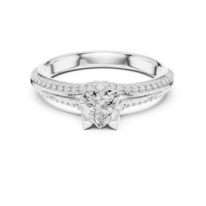 แหวนหมั้นเพชรทรงกลมทองคำโรสโกลด์ 14K สำหรับผู้หญิง |   เพชรที่เพิ่งเพาะเลี้ยง - Product Image 2