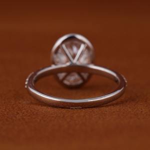 Anillo de compromiso y boda de oro macizo de 14k con diamante de laboratorio personalizado de 3ct, corte ovalado, VVS1 D, engaste de puntas, para mujer, aniversario, joyería fina - Product Image 5