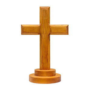 ไม้กางเขนไม้, ไม้กางเขนตั้งโต๊ะ, ไม้กางเขนตั้งพื้นสำหรับสวดมนต์ในโบสถ์ ตกแต่งบ้าน ขนาด 4x7x11 นิ้ว - Product Image 5
