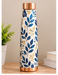 Cute Panda Bamboo Print <b>Copper</b> <b>Water</b> <b>Bottle</b> with <b>Copper</b> Cap Portable Travel Drinkware - Product Image 5