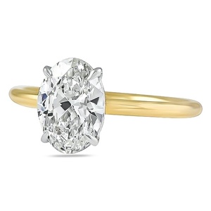 Luxury 1.80 carat Oval Cut Lab Created Diamond Wedding <b>Ring</b> <b>Set</b> Hidden Halo IGI certified solitaire <b>ring</b> - Product Image 2
