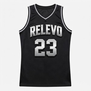 Camiseta de Baloncesto Relevo 23 Negra de Malla para Hombre, Sin Mangas, Transpirable, de Poliéster, Personalizable para Equipos, para Todas las Temporadas - Product Image 6