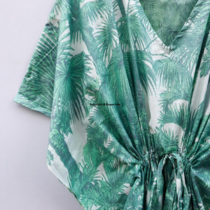 Kaftán de algodón estampado a mano al por mayor, kaftán de playa de algodón estampado, vestido de fiesta para mujer, vestido maxi de noche - Product Image 5
