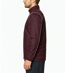 Chaqueta Cortavientos Ligera Color Borgoña para Hombre, Estilo Moderno, Cuello Alto, Cierre Completo, Repelente al Agua, para Deportes al Aire Libre - Product Image 5