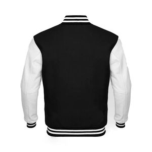 Chaquetas Varsity de Invierno Personalizadas de Cuero Blanco y Lana con Forro de Piel de Oveja para Hombre, Chaqueta Universitaria - Product Image 4