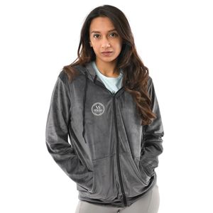 Women Grey Luxe <b>Zipper</b> <b>Jacket</b>, Premium Casual Full Zip Outerwear, Stylish Lightweight Windbreaker Coat for Everyday Fashion - Product Image 1