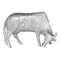 Idole de paon argentée en aluminium, décoration d'intérieur, objet décoratif de luxe, ornement de table pour salon, bureau, hôtel, mariage