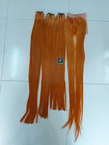 Lots de cheveux vietnamiens couleur orange, prix usine - Product Image 1