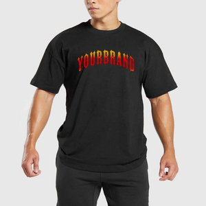 Camiseta de Algodón Negra para Hombre, con Logotipo Personalizado Impreso en la Parte Delantera, Cuello Redondo, Corte Regular, Estilo Casual para Verano - Product Image 2