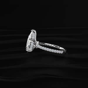 Anillo de Moissanita Corte Pera, Plata de Ley 925, Oro 10k 14k 18k, Platino, Amarillo, Rosa, Blanco, 3.19 Quilates, Incoloro, Joyería Hecha a Mano - Product Image 4