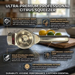 SKUAS Stainless Steel Lemon <b>Squeezer</b> Manual Citrus Juicer Heavy Duty Hand Press for <b>Lime</b> Juice Kitchen and Bar Use - Product Image 2