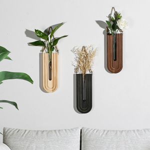 Juego de 3 Macetas de Pared de Madera Estilo Boho para Interiores, Hechas a Mano, Diseño Curvo Arcoíris, para Propagación de Plantas - Product Image 4