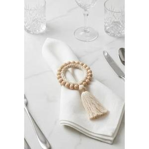 <b>Rustic</b> Wooden Beaded Napkin Rings for <b>Dining</b> <b>Table</b> Handmade Napkin Holders for Wedding Decor <b>Farmhouse</b> <b>Table</b> Styling - Product Image 2