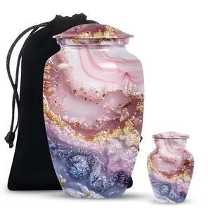 Handcrafted Adult Cremation <b>Urn</b> <b>Large</b> Size American Style 200 Cubic Inches Embossed Finish Metal Funeral <b>Urn</b> Customized Colour - Product Image 2