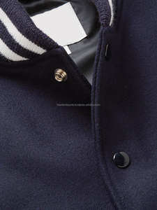 Chaqueta Varsity de invierno cálida de alta calidad para hombre, tipo cierre, bolsillos con botones, chaqueta Bomber de béisbol universitaria Letterman - Product Image 3