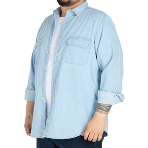 Camisa Vaquera Cómoda para Hombre de Talla Grande, Tela al por Mayor, Personalizable, Muestra Gratuita, la Mejor Calidad - Product Image 6