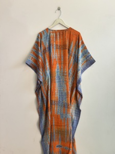 Assorted Recycled Silk Kaftan Women Vintage <b>Maxi</b> <b>Dress</b> <b>Bohemian</b> Luxury Gown - Product Image 6