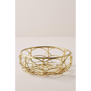 Wholesaler Black & Gold Iron 2 Tier <b>Fruit</b> Basket With Curved Stand for Home Dining Table Kitchenware Fruits <b>Storage</b> Baskets - Product Image 2