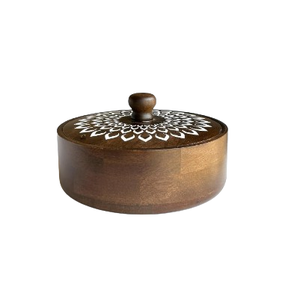 <b>Wooden</b> Chapati Box Round Shape Roti Box Handmade Wood Roti Serving Box Casserole Roti <b>Boxes</b> With <b>Wooden</b> Lid - Product Image 2