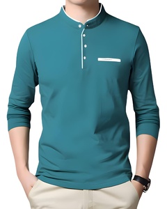 เทรนด์ใหม่เสื้อยืดแบบกําหนดเอง สไตล์ลําลอง บริการ OEM เสื้อยืดแขนยาวบุรุษ เสื้อเชิ้ตสีดําแขนยาว - Product Image 4