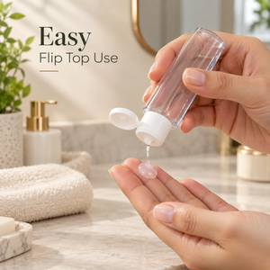 Envase Cosmético de PET de 50 ml con Tapa Abatible |   Envase de Plástico Transparente para Productos de Cuidado de la Piel, Cabello y Belleza, y Artículos Personales - Product Image 3