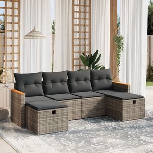 Conjunto de Sofás Modulares Grandes de Ratán PE Gris para Jardín, Colección Premium de Muebles Modulares para Exteriores - Product Image 1