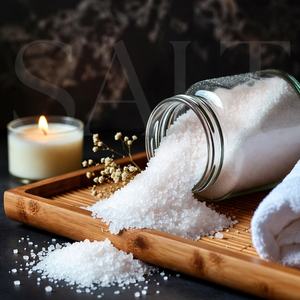 Sel de Bain de l'Himalaya Naturel Blanc à Grains Fins, Sculpté, Écologique, pour une Thérapie Spa Minérale Calmante et un Bain Corporel Apaisant aux Cristaux - Product Image 5