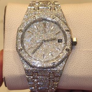 Reloj de Pulsera Exclusivo para Hombre 2024 de Acero Inoxidable con Diamantes Cultivados en Laboratorio Claridad VVS Estilo Ejecutivo Esfera de Cristal Reloj de Lujo - Product Image 1