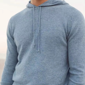 Hoodies en coton mélangé tricoté avec logo personnalisé de luxe, coupe oversize décontractée, épaules tombantes, couleur unie, fabrication OEM ODM - Product Image 3