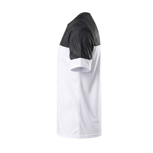 Camiseta de manga corta para hombre EKIN IMPEX, cuello redondo, corte regular, deportiva, blanca y negra con estampado, de secado rápido, con logo gráfico impreso en la parte delantera. - Product Image 4